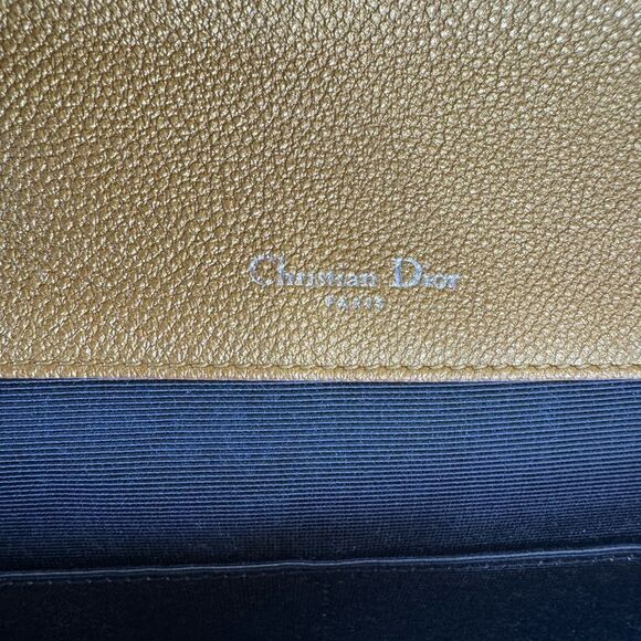 CHRISTIAN DIOR Metallic Grained Calfskin Diorama Satchel Gold - Picture 11 of 14